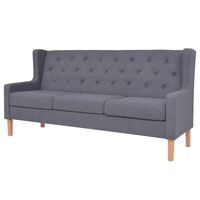 vidaXL Trivietė sofa, audinys, pilka