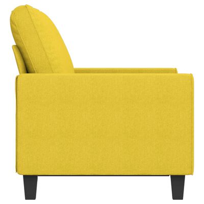 vidaXL Dvivietė sofa, šviesiai geltonos spalvos, 120cm, audinys