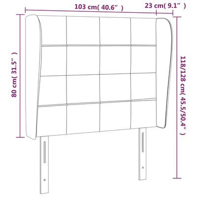 vidaXL Galvūgalis su auselėmis, rožinis, 103x23x118/128cm, aksomas