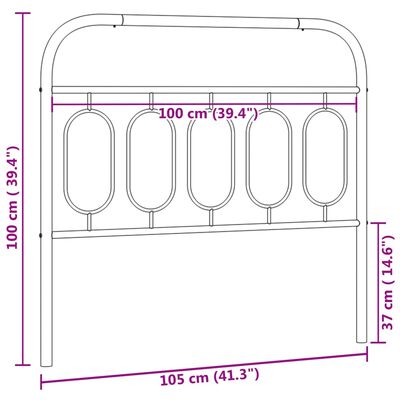 vidaXL Metalinis galvūgalis, baltos spalvos, 100cm