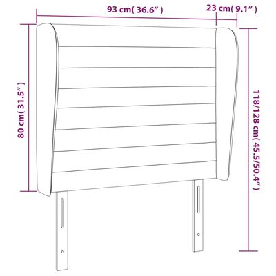 vidaXL Galvūgalis su auselėmis, rožinis, 93x23x118/128cm, aksomas