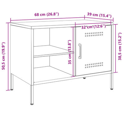 vidaXL Televizoriaus spintelė, antracito, 68x39x50,5cm, plienas