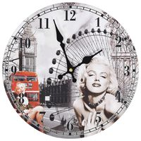 vidaXL Sieninis laikrodis, 30cm, vintažinio dizaino, su Marilyn Monroe