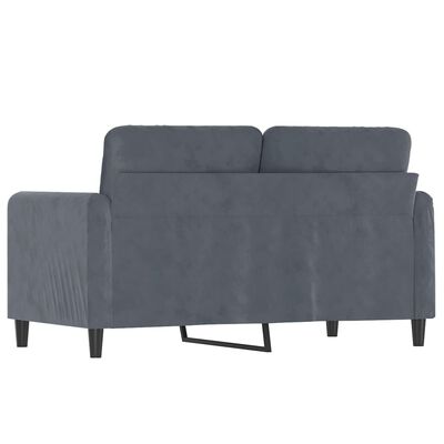 vidaXL Dvivietė sofa, tamsiai pilkos spalvos, 120cm, aksomas