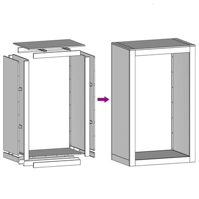 vidaXL Stovas malkoms, baltos spalvos, 60x40x100cm, plienas