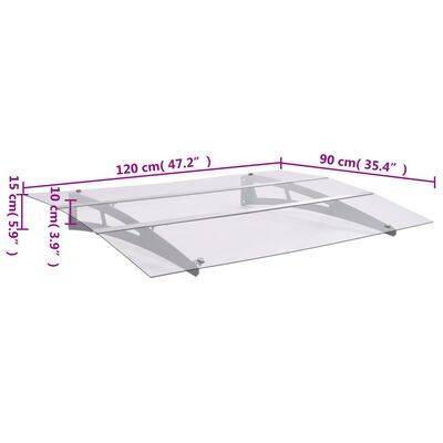 vidaXL Stogelis durims, sidabrinis ir permatomas, 120x90cm