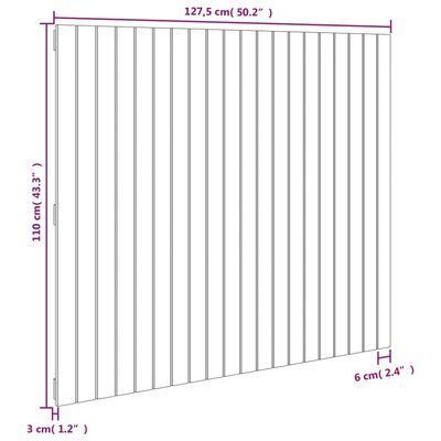 vidaXL Sieninis galvūgalis, 127,5x3x110cm, pušies medienos masyvas