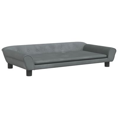 vidaXL Vaikiška sofa, tamsiai pilkos spalvos, 100x50x26cm, aksomas