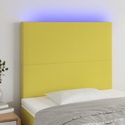 vidaXL Galvūgalis su LED, žalios spalvos, 100x5x118/128cm, audinys