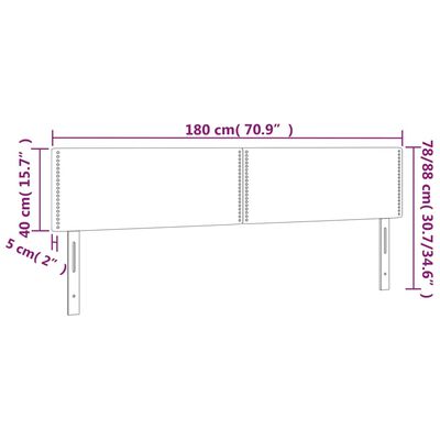 vidaXL Galvūgalis su LED, juodos spalvos, 180x5x78/88cm, audinys