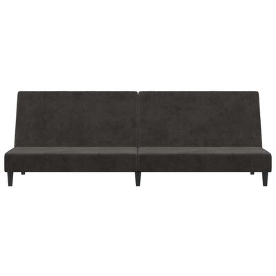 vidaXL Dvivietė sofa-lova, tamsiai pilkos spalvos, aksomas