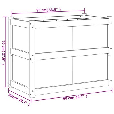 vidaXL Sodo lovelis, 90x50x70cm, douglas eglės medienos masyvas