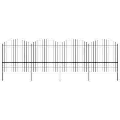 vidaXL Sodo tvora su iečių viršug., juoda, (1,75-2)x6,8m, plienas