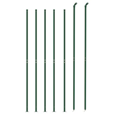 vidaXL Vielinė tinklinė tvora su flanšais, žalios spalvos, 1,4x10m