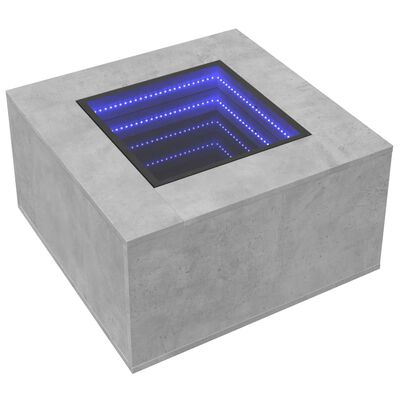 vidaXL Kavos staliukas su LED, betono, 60x60x40cm, apdirbta mediena