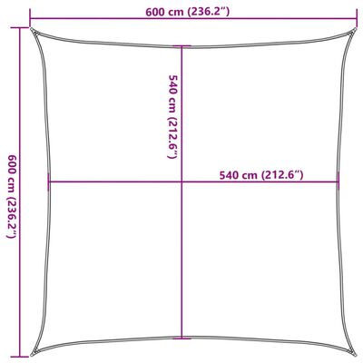 vidaXL Burė nuo saulės, smėlio, 6x6m, HDPE, 160g/m², kvadratinė