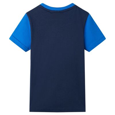 Vaikiški marškinėliai, mėlynos ir tamsiai mėlynos spalvos, 92 dydžio