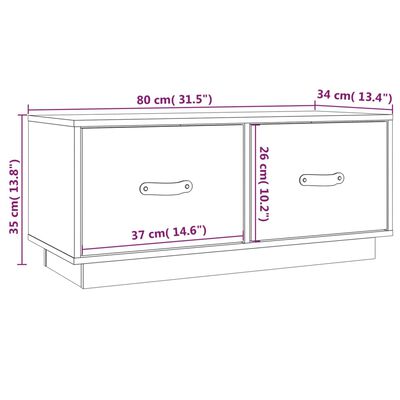 vidaXL Televizoriaus spintelė, 80x34x35cm, pušies medienos masyvas