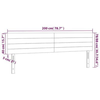 vidaXL Galvūgalis su LED, taupe spalvos, 200x5x78/88cm, audinys