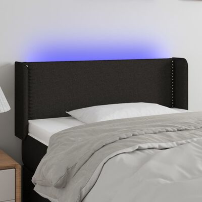 vidaXL Galvūgalis su LED, juodos spalvos, 83x16x78/88cm, audinys