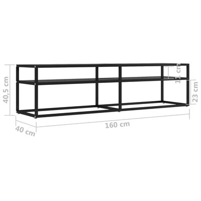 vidaXL Televizoriaus spintelė, juoda, 160x40x40,5cm, grūdintas stiklas