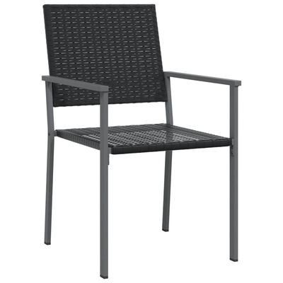 vidaXL Sodo kėdės, 4vnt., juodos spalvos, 54x62,5x89cm, poliratanas