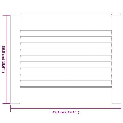 vidaXL Spintelės durelės, baltos, 39,5x49,4cm, pušis, žaliuzių dizaino