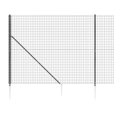 vidaXL Vielinė tinklinė tvora su smaigais, antracito spalvos, 1,6x25m