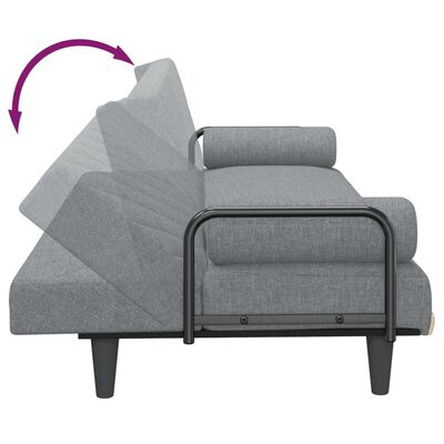 vidaXL Sofa-lova su porankiais, šviesiai pilkos spalvos, audinys