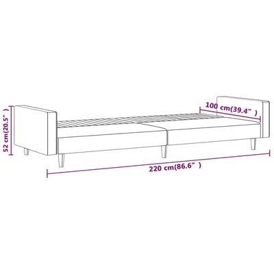 vidaXL Dvivietė sofa-lova, mėlynos spalvos, aksomas