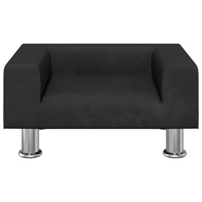 vidaXL Vaikiška sofa, juodos spalvos, 50x40x26,5cm, aksomas