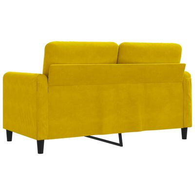 vidaXL Dvivietė sofa, geltonos spalvos, 120cm, aksomas