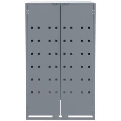 vidaXL Stoginė trim konteineriams, pilka, 207x79x117cm, plienas