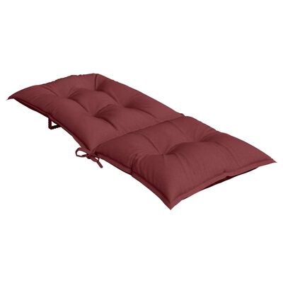 vidaXL Kėdės pagalvėlės, 2vnt., vyno raudonos, 120x50x7cm, audinys