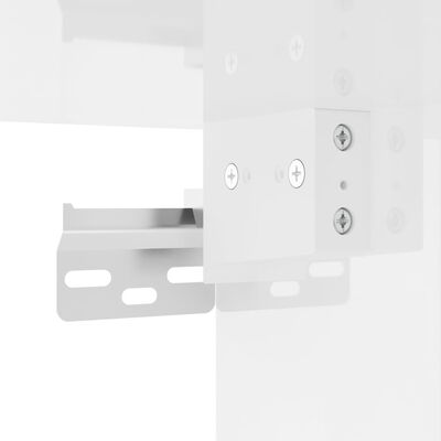 vidaXL TV spintelių komplektas, 2 dalių, baltas, mediena, blizgus