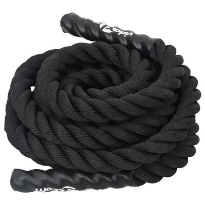 vidaXL Jėgos virvė, juodos spalvos, 9m, 6,8kg, poliesteris