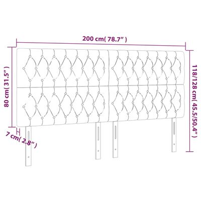 vidaXL Galvūgalis su LED, rožinės spalvos, 100x7x118/128cm, aksomas