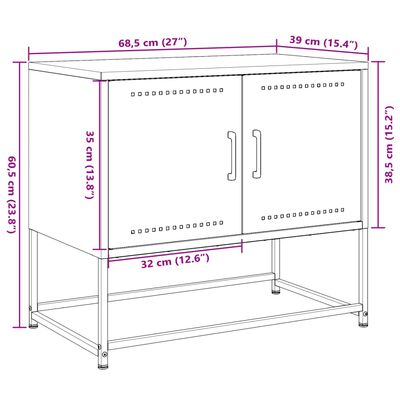 vidaXL Televizoriaus spintelė, rožinė, 68,5x39x60,5cm, plienas