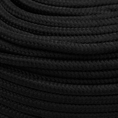 vidaXL Darbo virvė, juodos spalvos, 6mm, 25m, poliesteris