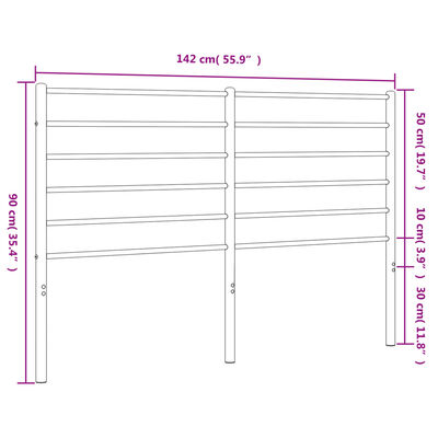 vidaXL Metalinis galvūgalis, juodos spalvos, 135cm