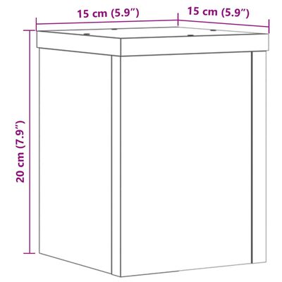 vidaXL Stovai augalams, 2vnt., juodi, 15x15x20cm, apdirbta mediena