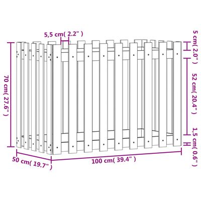 vidaXL Sodo lovelis, 100x50x70cm, impregnuota pušis, tvorelės dizaino