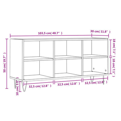 vidaXL Televizoriaus spintelė, juoda, 103,5x30x50cm, apdirbta mediena