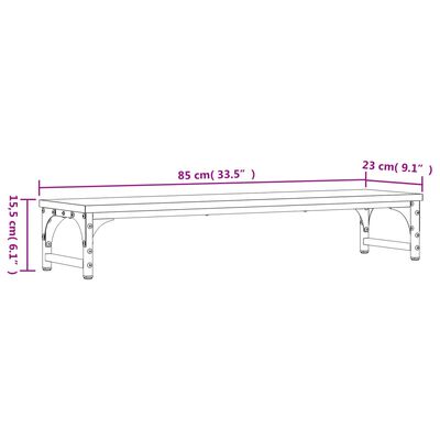 vidaXL Monitoriaus stovas, sonoma ąžuolo, 85x23x15,5cm, mediena