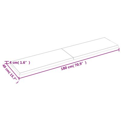 vidaXL Vonios stalviršis, tamsiai rudas, 180x40x(2-4)cm, mediena