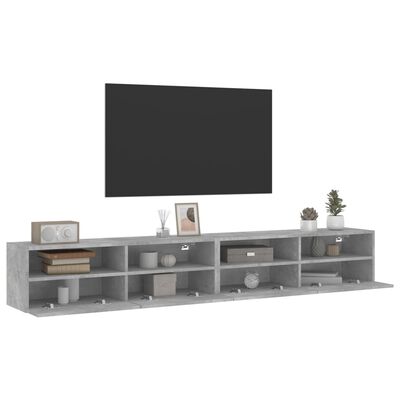 vidaXL Sieninės TV spintelės, 2vnt., betono, 100x30x30cm, mediena