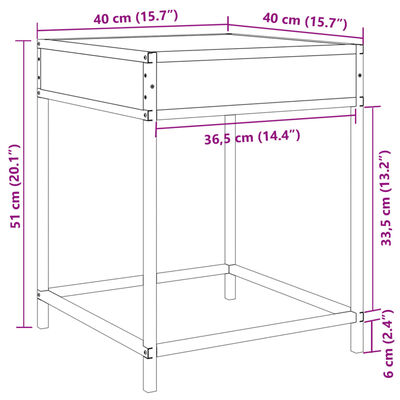 vidaXL Naktinis staliukas su Infinity LED, juodas, 40x40x51cm