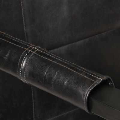 vidaXL Krėslas, juodos spalvos, 60x80x87cm, tikra ožkos oda