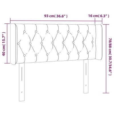 vidaXL Galvūgalis su LED, tamsiai rudos spalvos, 93x16x78/88cm