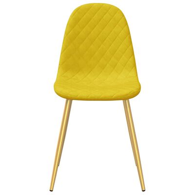 vidaXL Valgomojo kėdės, 6vnt., garstyčių geltonos spalvos, aksomas